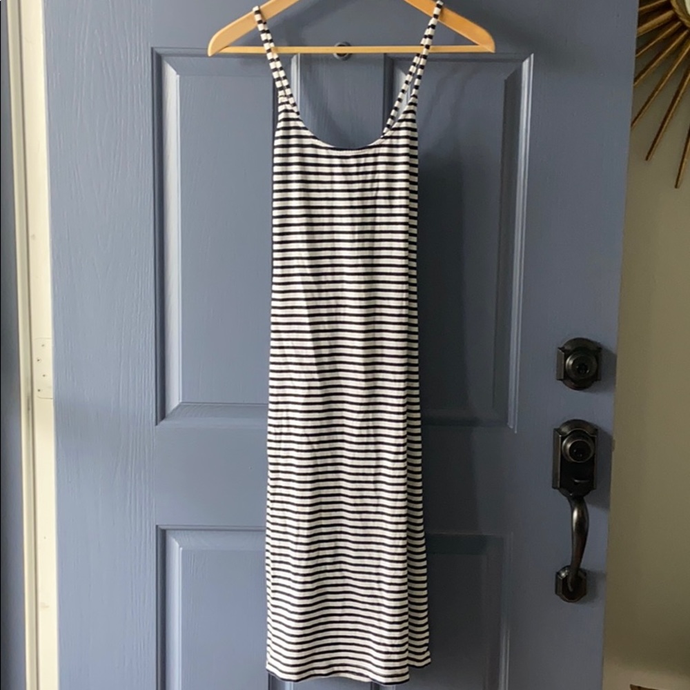 J.Crew Striped Navy & White Midi Tank Dress XS